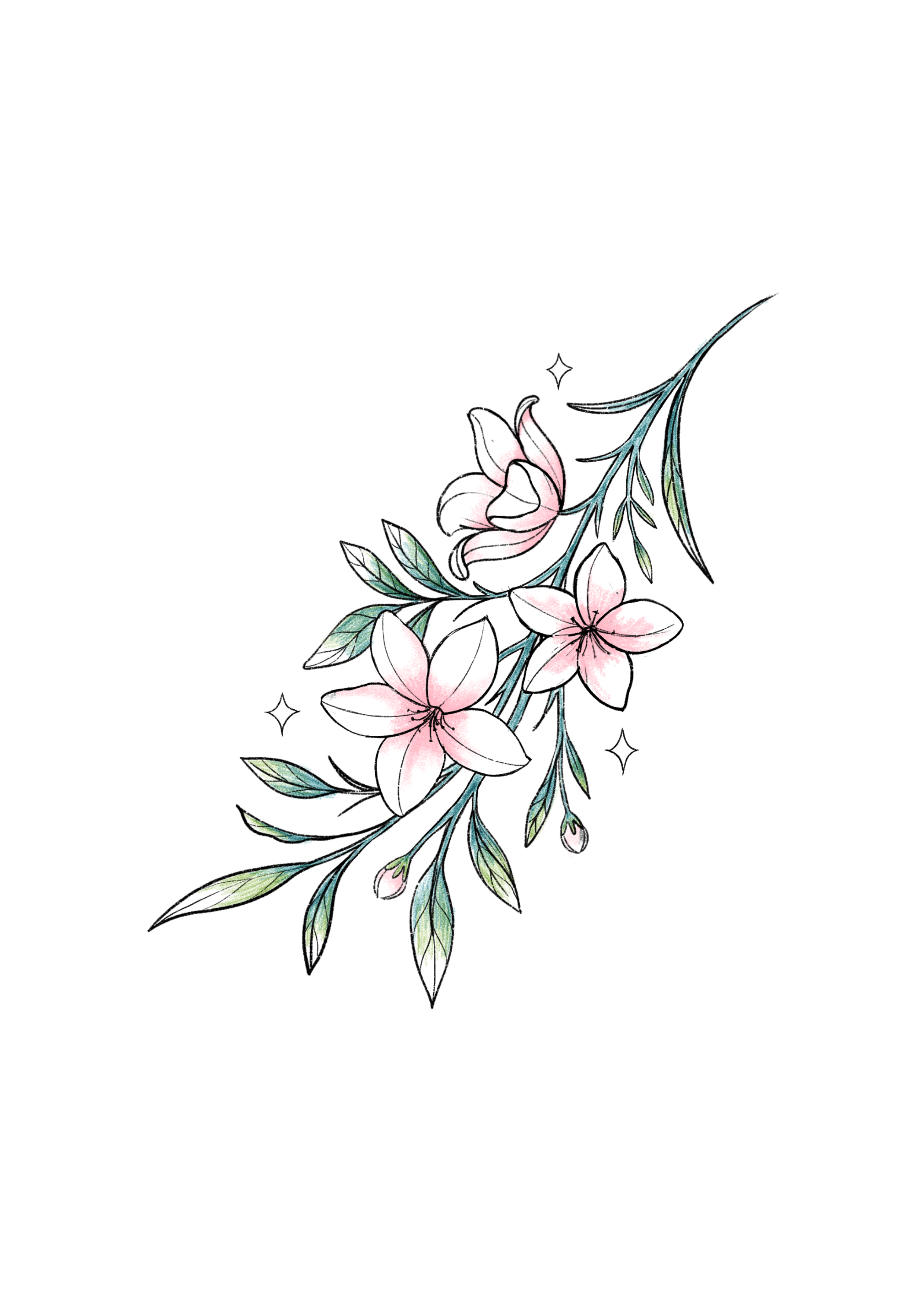 Botanical tattoo design 2