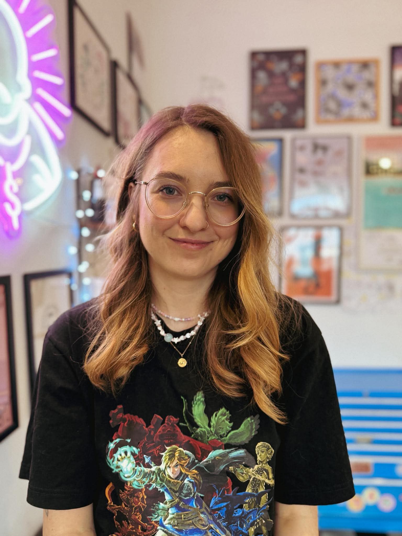 Nadia Kubczak in her tattoo workspace